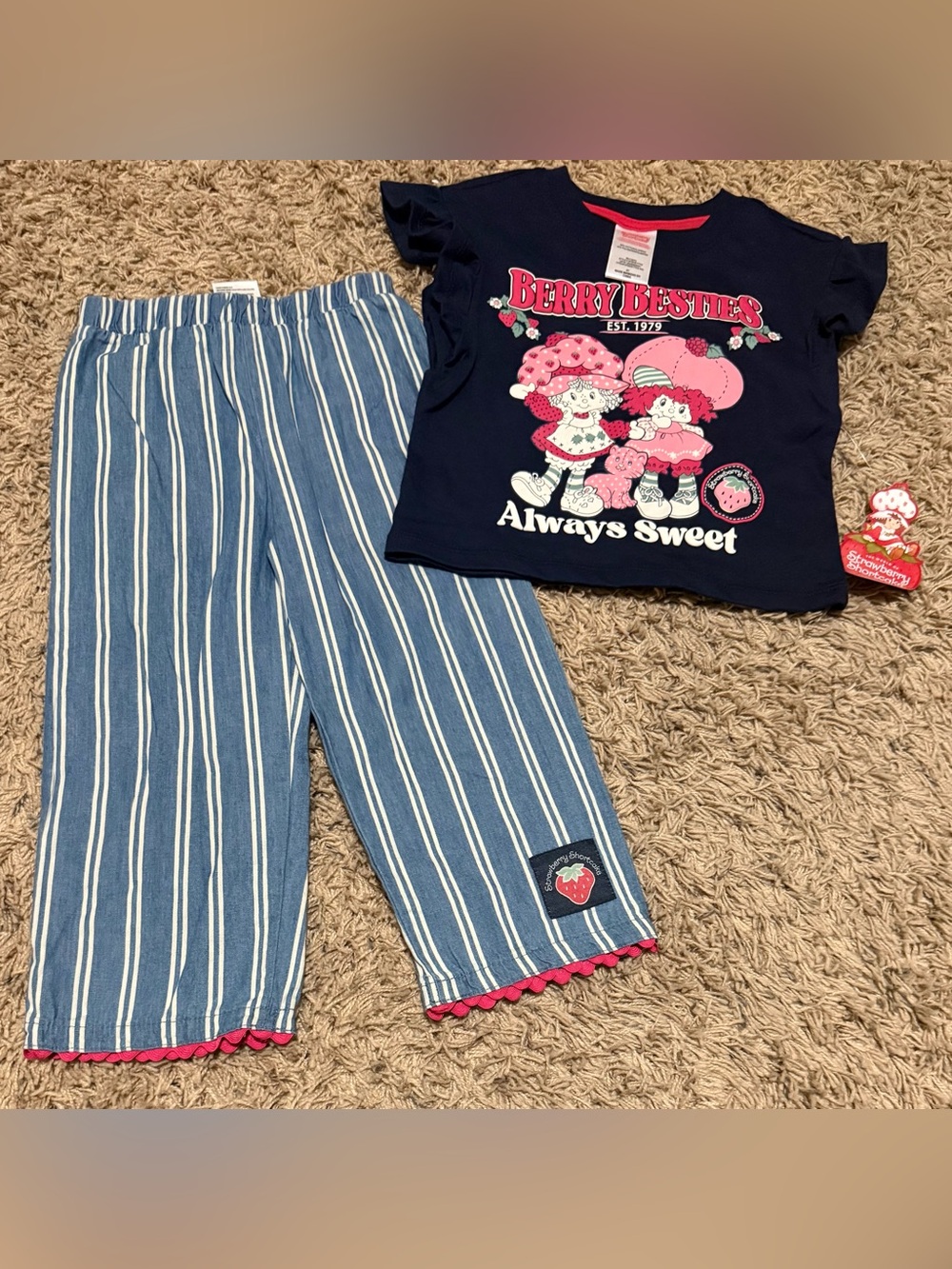 Strawberry Shortcake Toddler Ruffle Tee And Pants Set Size: 3T